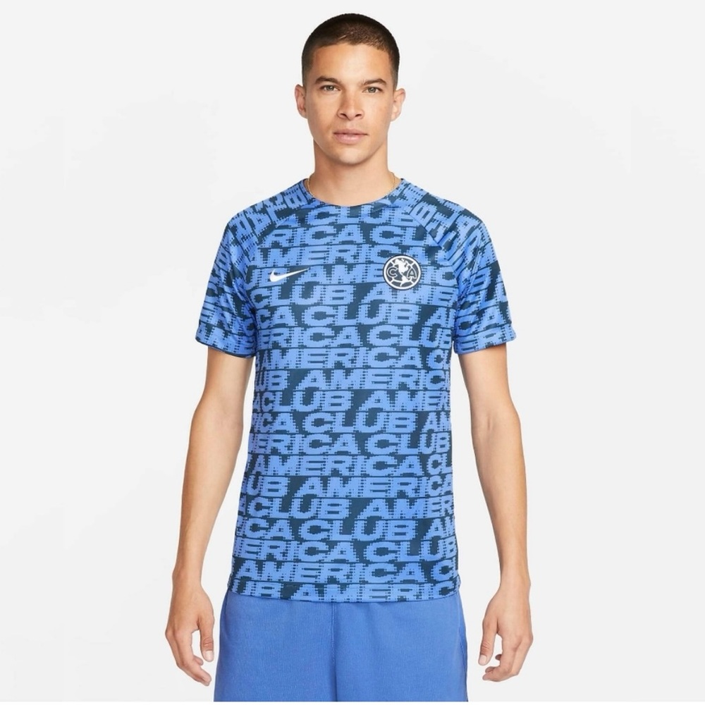 Nike Club America 2022-23 DF Pre-Match Jersey - Armory Navy/ Medium Blue/White